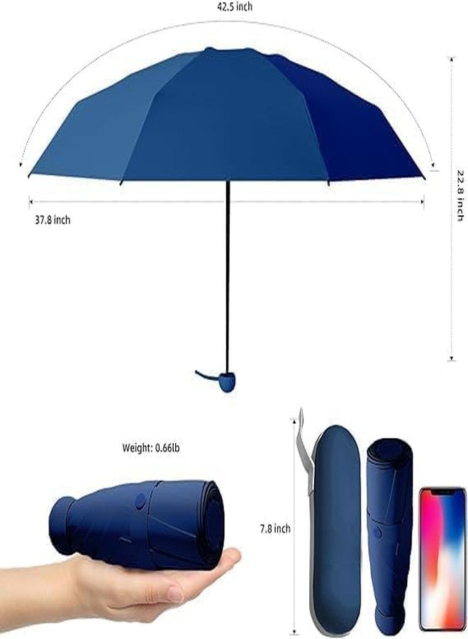 D RAJ Mini Umbrella with Case for Men & Women (Manual Open) Compact Travelling Pocket Umbrella, Polyester & UV Protect Fabric for Summer/Anti-Slip Handle- Use in Rain & Summer (BLUE) - Image 2