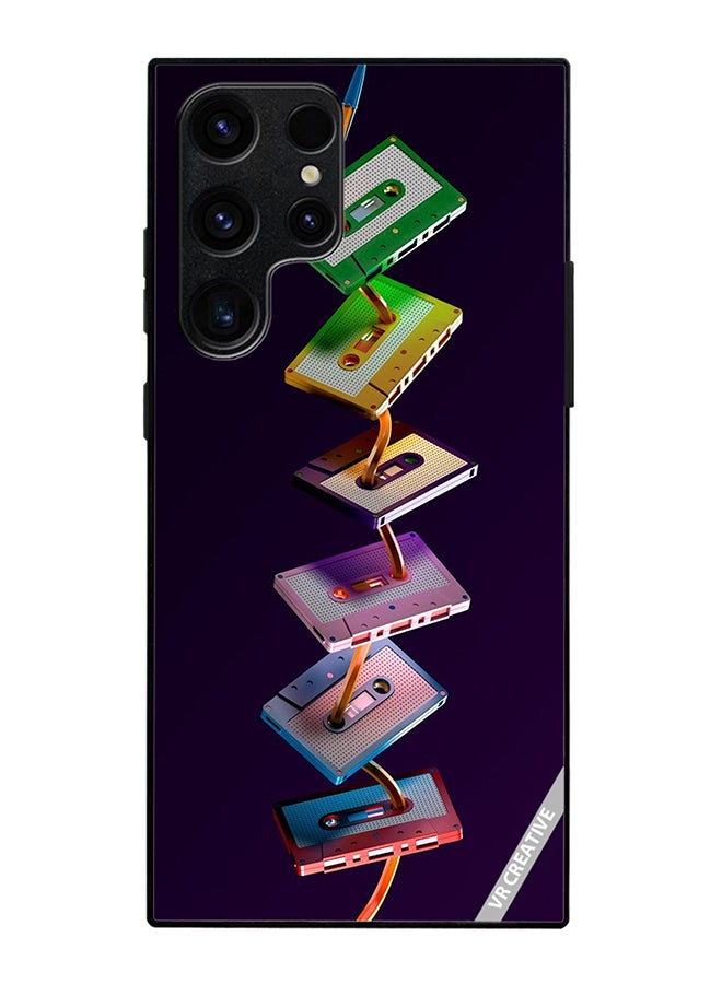 Protective Case Cover For Samsung Galaxy S25 Ultra Cassette Tape Design Multicolour