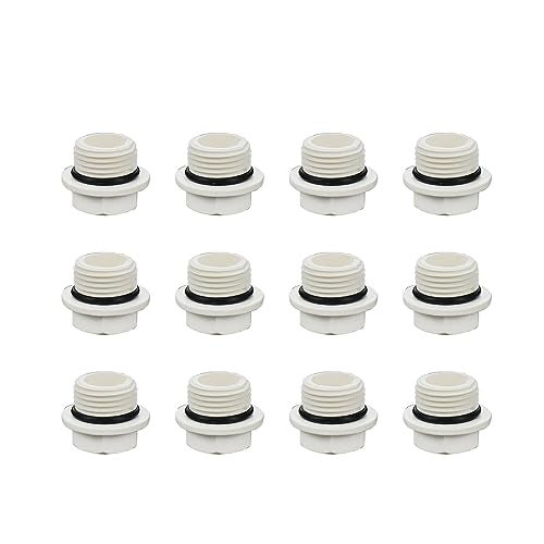 Meprotal 1/2" PVC Male Thread Pipe Plug End Cap Connector Plug Garden Hose Water Tubing Stopper, 12 Pack - Image 1