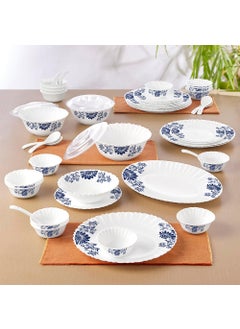 LARAH BY BOROSIL Larah by Borosil Leona Silk Series Opalware Dinner Set | 47 Pieces for Family of 8 | Microwave & Dishwasher Safe | Bone-Ash Free | Crockery Set for Dining & Gifting | Plates & Bowls | White  - Image 2