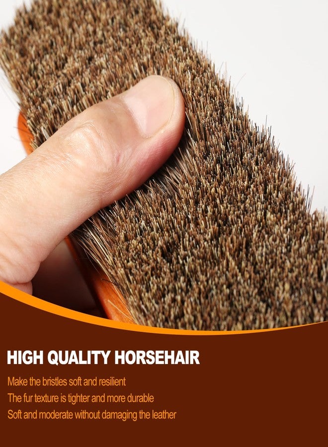 YEHFHSU 4 Pcs Shoe Brush, Boot Brush, Horse Hair Brush for Leather, Shoe Polish Brush, Professional Leather Shoe Care Brushes - Image 5