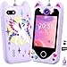 Yosfeng Kids Smart Phone for Girls Gifts Toddler Christmas Birthday Gift for Age 3 4 5 6 Year Old Kids Cell Phone Toy with Touchscreen Dual Cameras Learning Kid Mp3 Player Games with 32 GB Card - Image 3