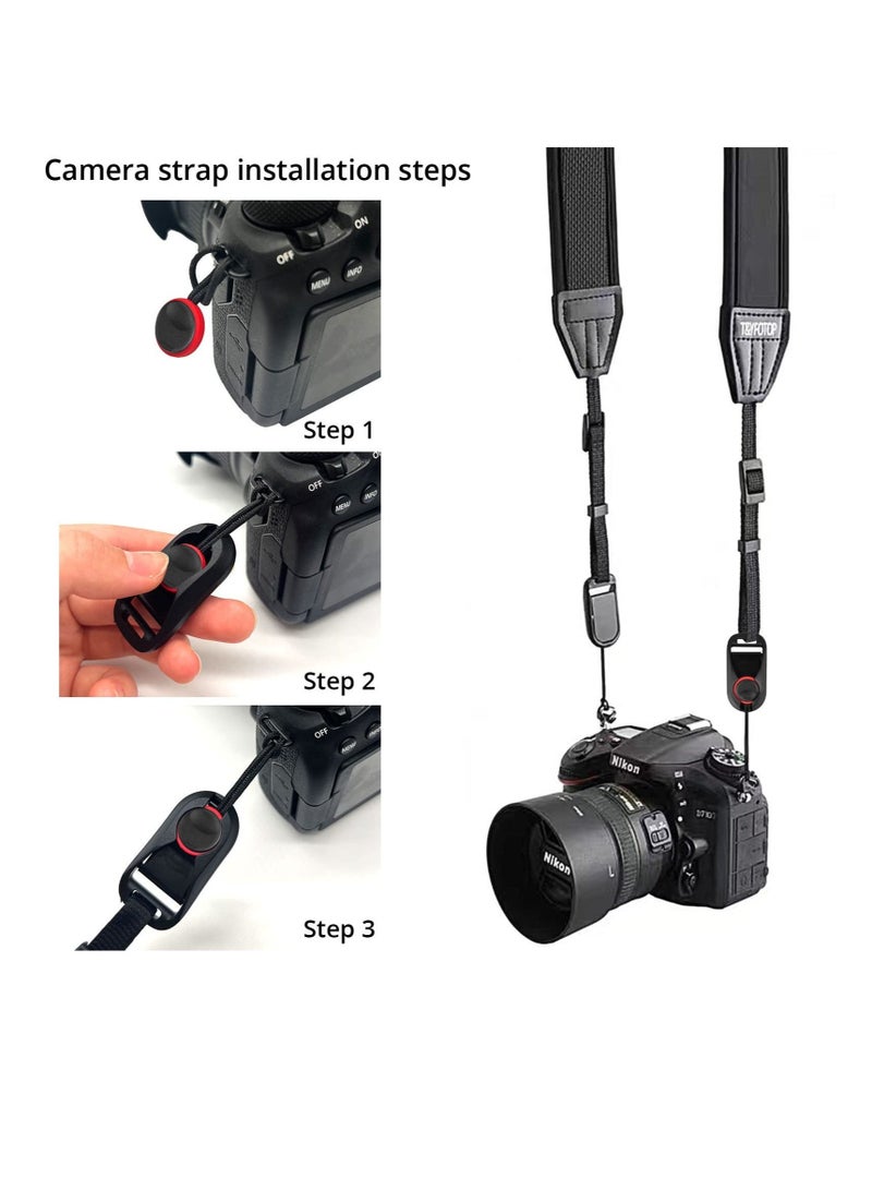 Captaintech 2 Pcs Camera Straps Quick Release Adapter Camera Strap Connector with Base Multifunctional Bulletproof Wrist Strap Extra Strong and Durable Suitable for SLR GOPRO Action Camera Black - Image 2