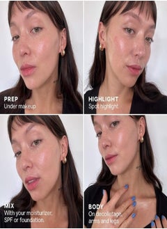 Saie Mini Glowy Super Gel - Sunglow - warm golden bronze , Lightweight Fresh Highlighter 15ml  - Image 5