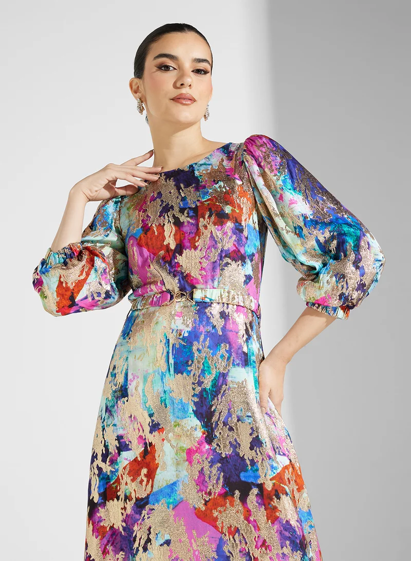 Closet London Watercolor Print Dress