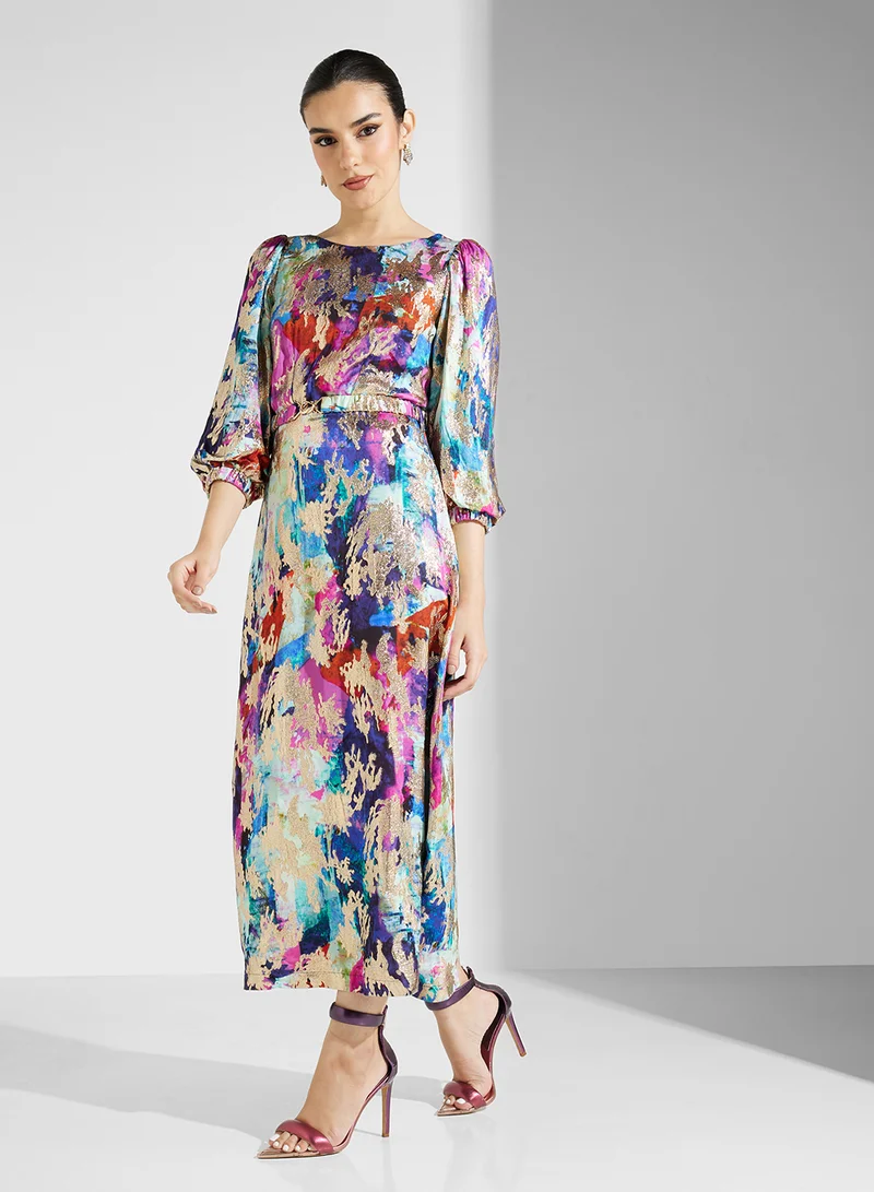 Closet London Watercolor Print Dress