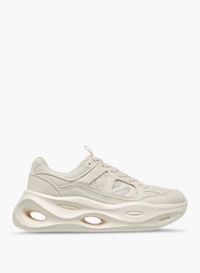 MISSY Women's Panelled Sneakers with Lace-Up Closure