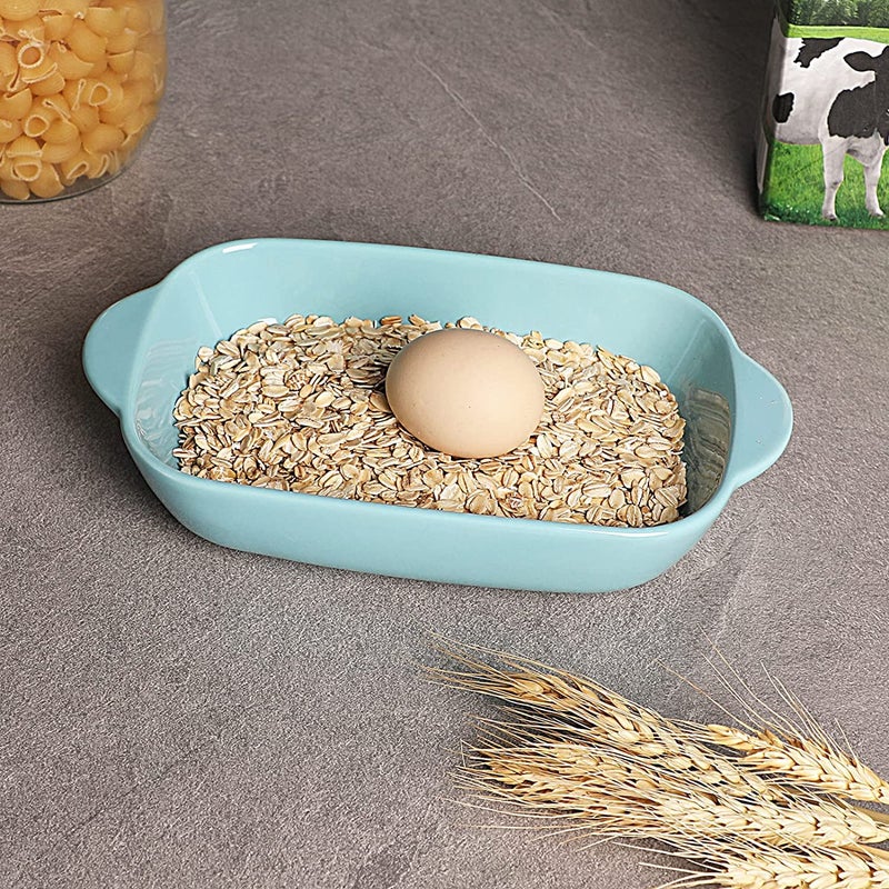 Trifecta Ceramics baking dish Matte-colored rectangular casserole dish with Handle for Oven Ceramic Baking Pan Lasagna Casserole Pan Individual Bakeware 9x5 inch (Blue Pack - 1) - Image 4