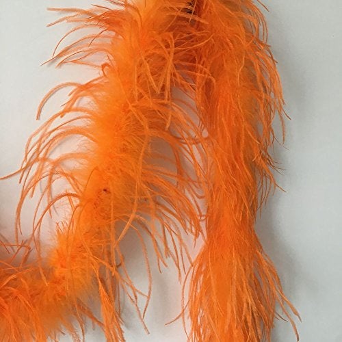 Sowder 72inch Length 1ply Ostrich Feather Boa for Wedding/party Decoration, Feather Scraf(orange) - Image 2