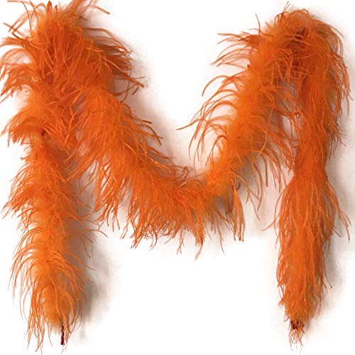 Sowder 72inch Length 1ply Ostrich Feather Boa for Wedding/party Decoration, Feather Scraf(orange) - Image 1