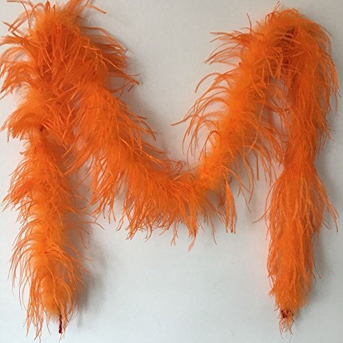 Sowder 72inch Length 1ply Ostrich Feather Boa for Wedding/party Decoration, Feather Scraf(orange) - Image 3