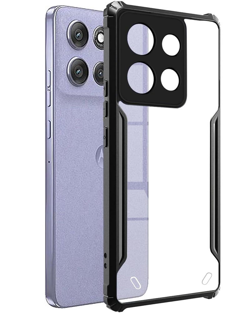 SPAZY CASE غطاء خلفي ® موتورولا G86 باور | غطاء خلفي شفاف من الكريستال الصلب مع حافة TPU، غطاء حماية ضد السقوط لموتورولا G86 باور - Image 1