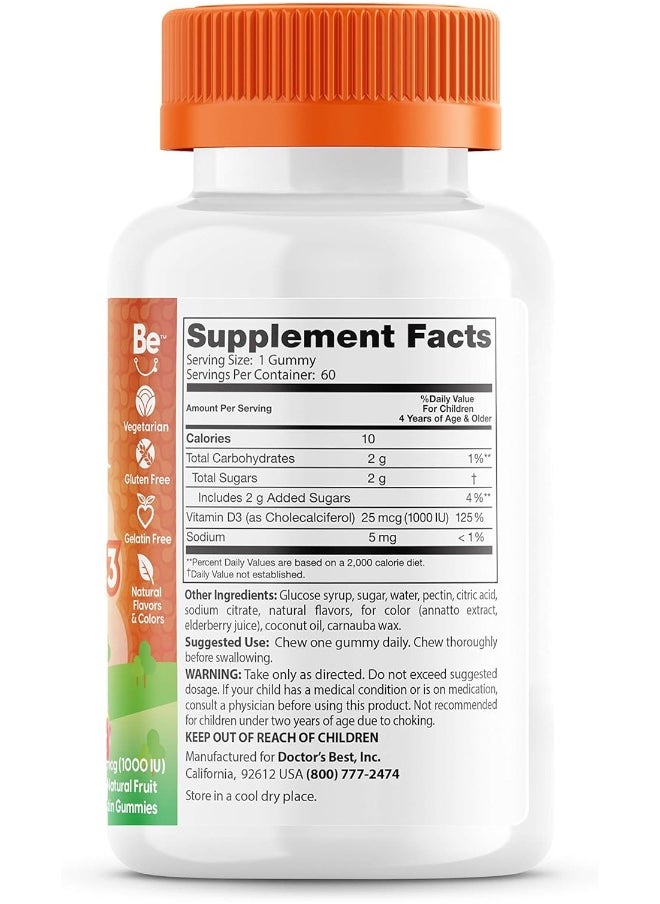 Doctor's BEST Doc'S Kids Children'S Vitamin D3 Gummies 1000Iu  - Image 4