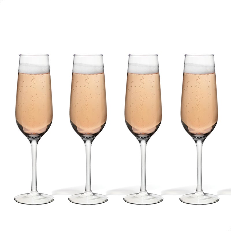 TOSSWARE Reserve 9oz Champagne Glass Set of 4 Premium Quality Tritan Dishwasher Safe  Heat Resistant Unbreakable Plastic Flutes 4 Count Pack of 1 Stemmed