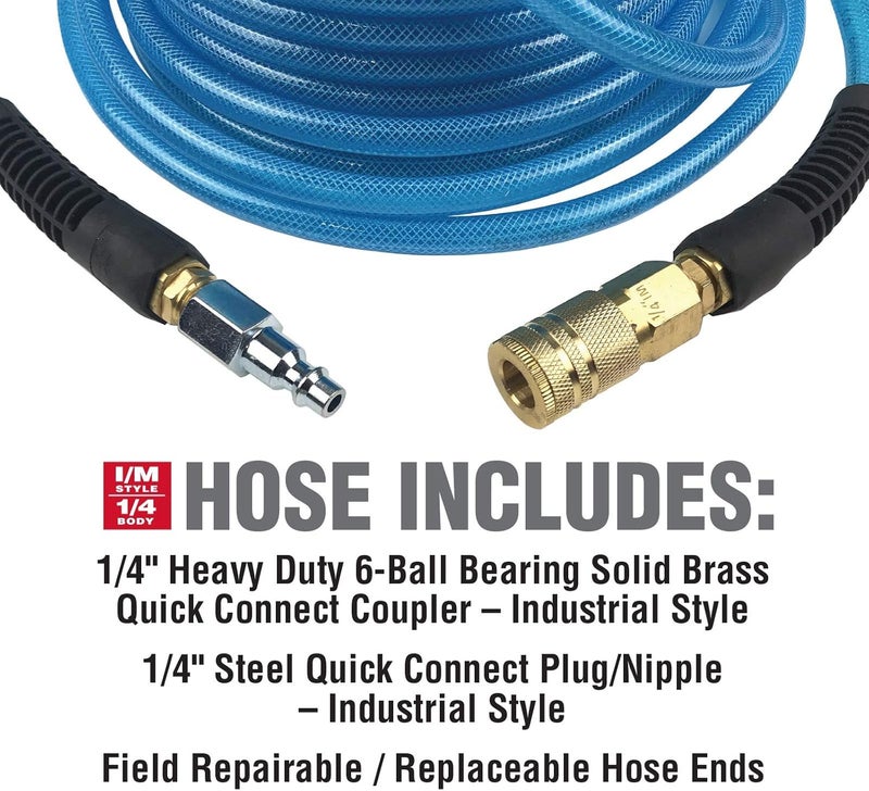 Primefit PU140502CB 14Inch x 50Feet Polyurethane Air Hose w CouplerPlug Max 200PSI Pressure - Image 2