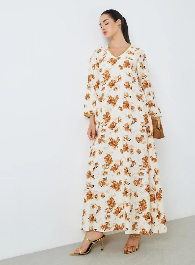 Women Floral Printed A-Line Jalabiya