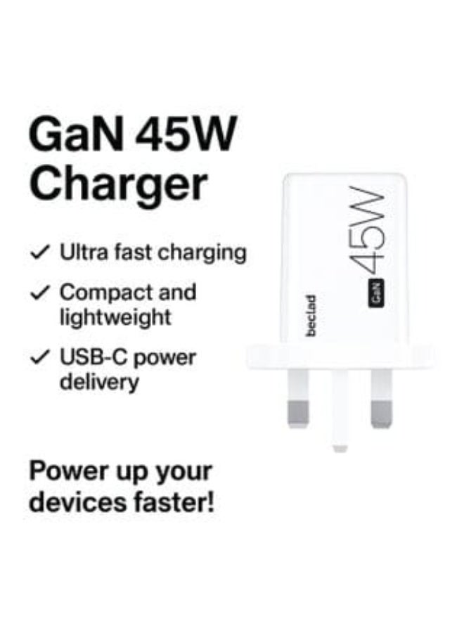 مكسو محول الطاقة Beclad GaN 45W خفيف الوزن وصغير الحجم، مما يجعله الخيار الأمثل للاستخدام المنزلي أو المكتبي أو أثناء السفر. - Image 2