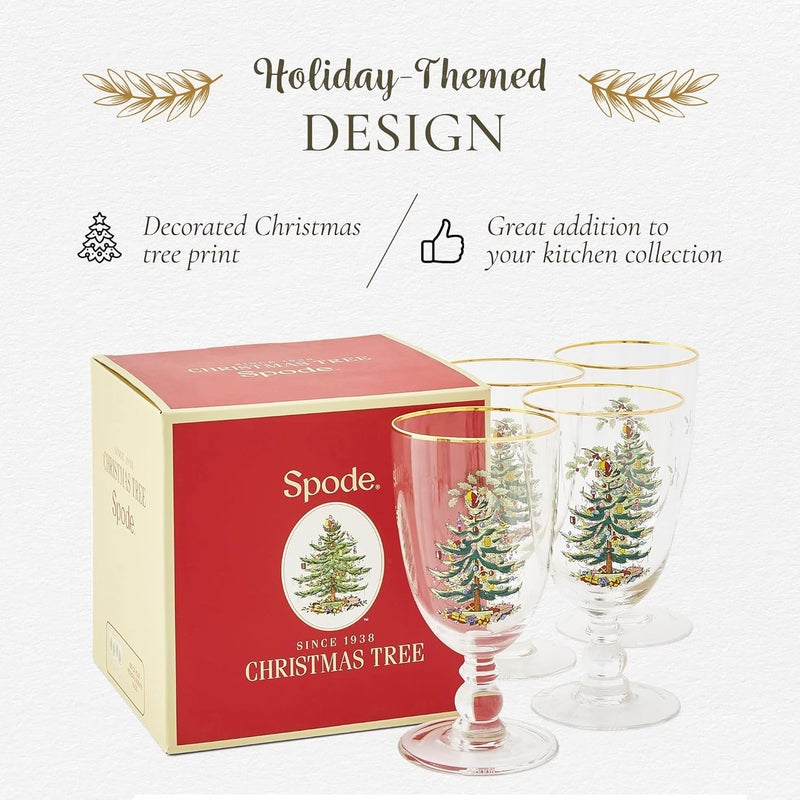 Spode CHRISTMAS TREE S4 PED GOBLET 960  - Image 3