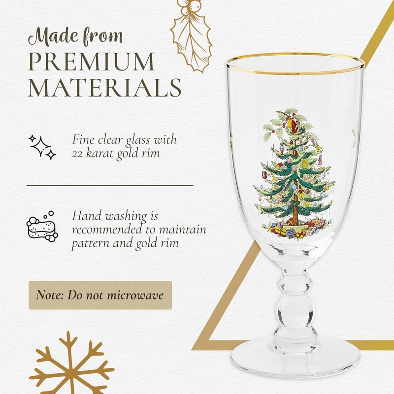 Spode CHRISTMAS TREE S4 PED GOBLET 960  - Image 5
