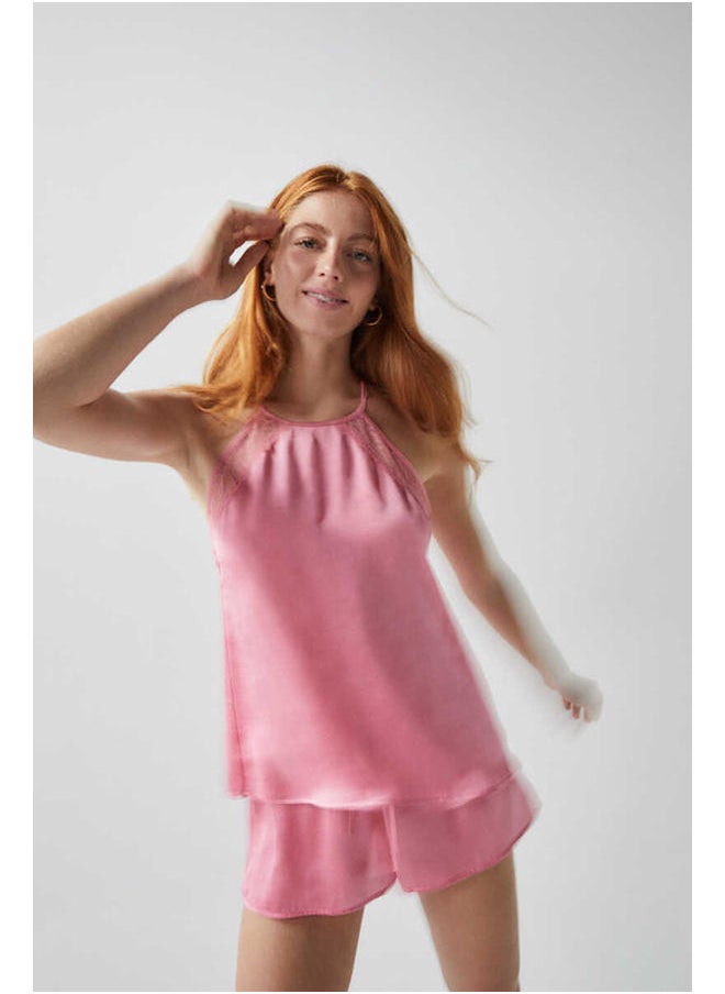 women'secret - Short Satin Lace Pajamas - Image 1