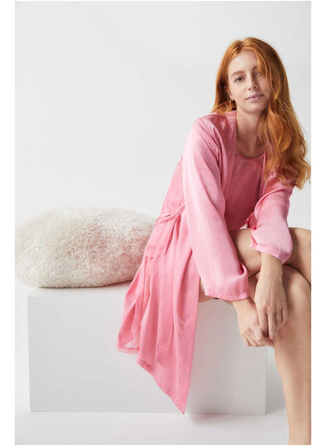 women'secret - Short Satin Lace Pajamas - Image 1