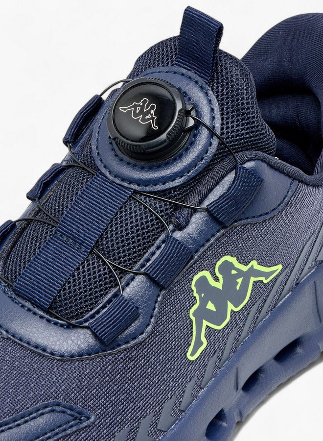 Kappa Boys' Logo Textured Sports Shoes with Rotating Buckle Closure - Image 4