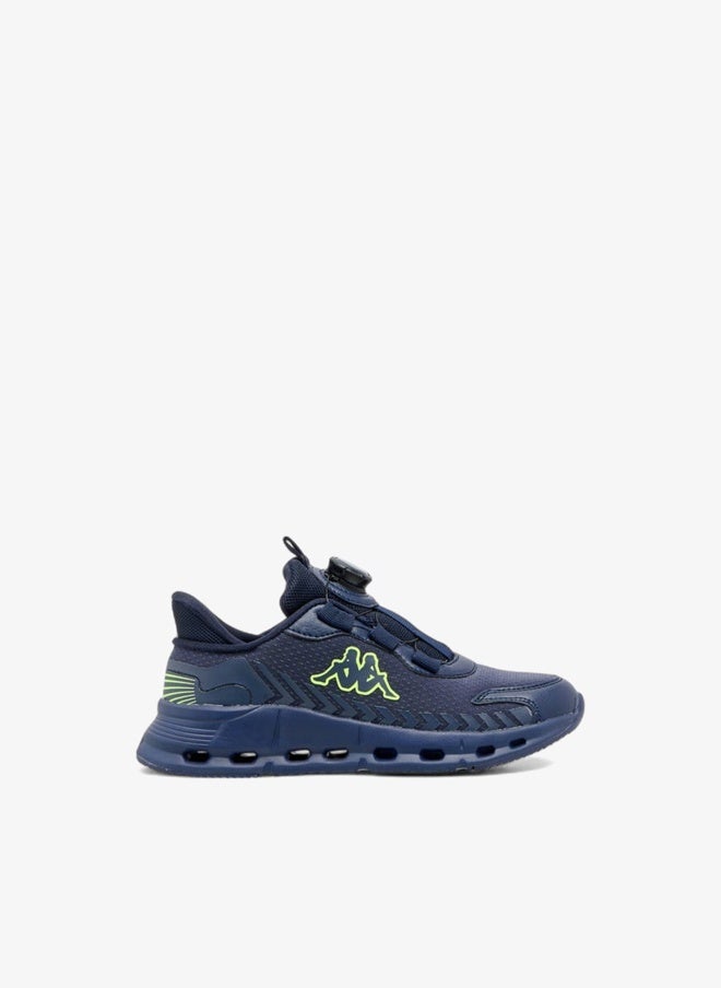 Kappa Boys' Logo Textured Sports Shoes with Rotating Buckle Closure - Image 1