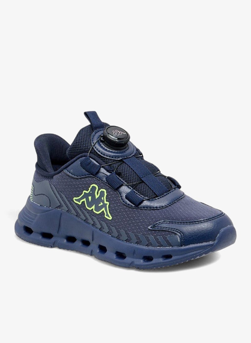 Kappa Boys' Logo Textured Sports Shoes with Rotating Buckle Closure - Image 2