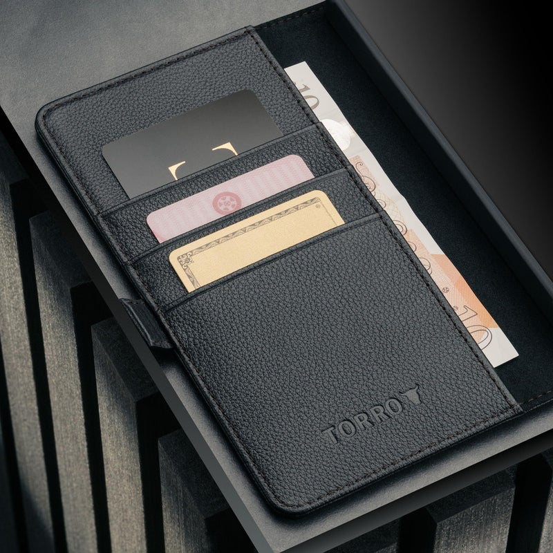 TORRO Leather Case Compatible with Samsung Galaxy S26 Ultra 5G 2026 - Premium Leather Wallet Case with Kickstand and Card Slots (Black) - Image 4