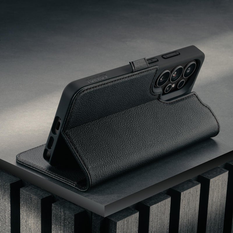 TORRO Leather Case Compatible with Samsung Galaxy S26 Ultra 5G 2026 - Premium Leather Wallet Case with Kickstand and Card Slots (Black) - Image 3
