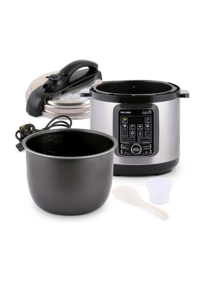 PALSON - Sapore Electric Pressure Cooker Silver 6 Litre 1000W 3 Year Warranty - Image 1