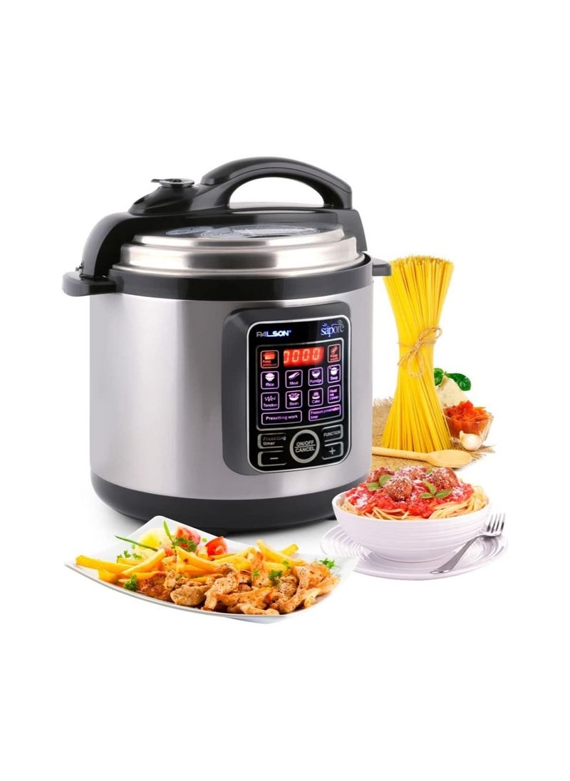 PALSON - Sapore Electric Pressure Cooker Silver 6 Litre 1000W 3 Year Warranty - Image 1