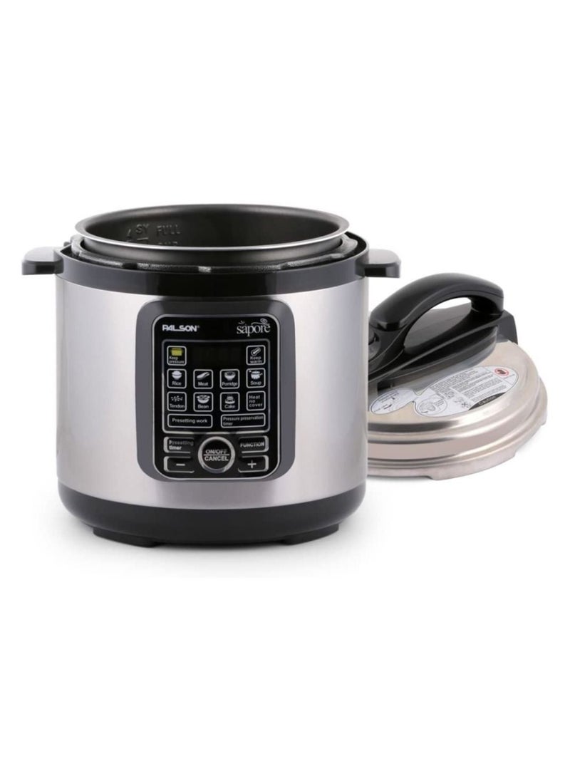 PALSON - Sapore Electric Pressure Cooker Silver 6 Litre 1000W 3 Year Warranty - Image 1
