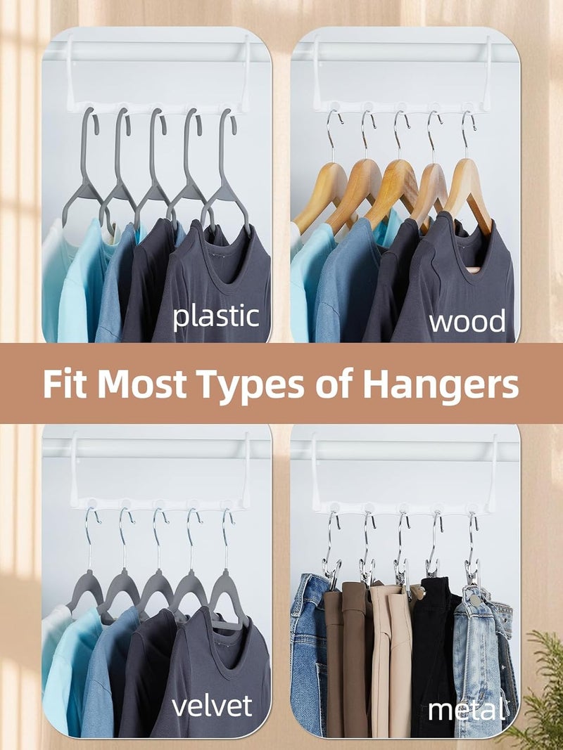 HOUSE DAY White Magic Space Saving Hangers, Premium Smart Hanger Hooks, Sturdy Cascading Hangers with 5 Holes for Heavy Clothes, Closet Organizers and Storage, College Dorm Room Essentials 10 Pack - Image 5