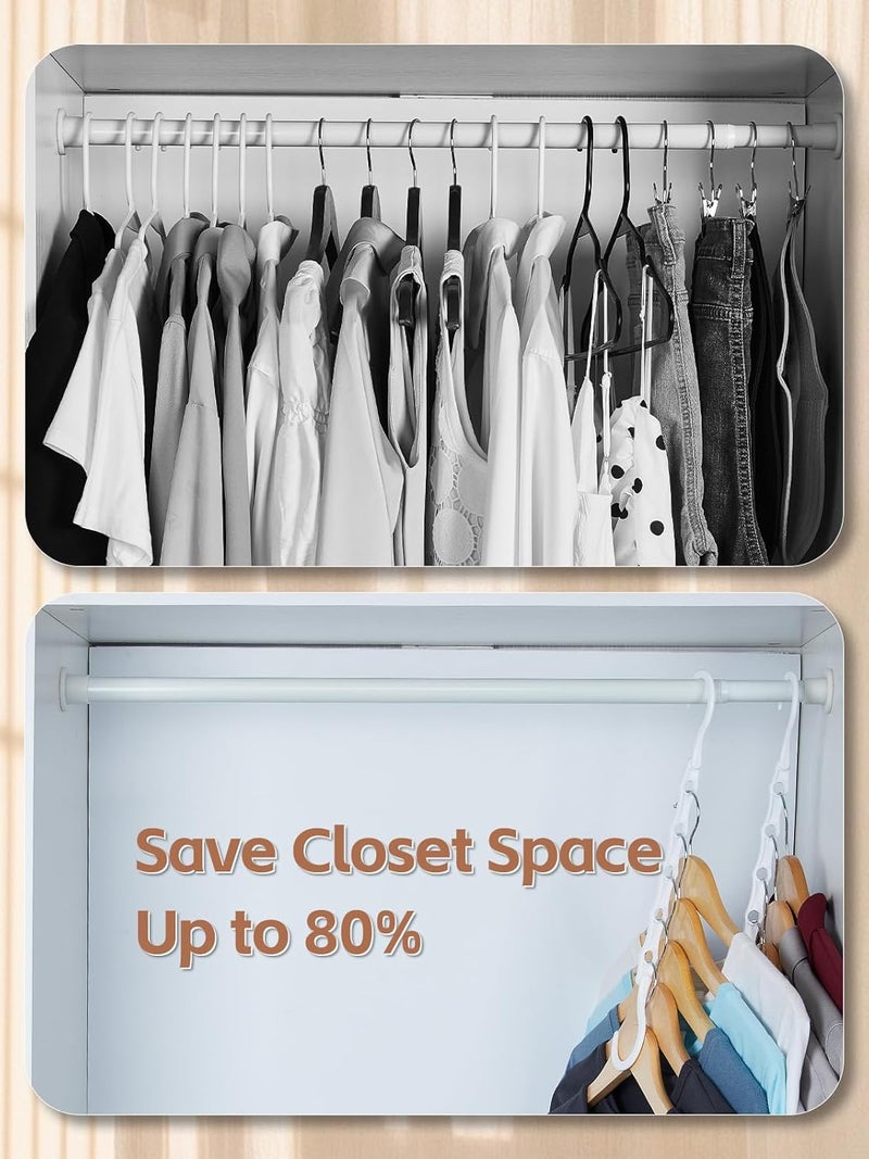 HOUSE DAY White Magic Space Saving Hangers, Premium Smart Hanger Hooks, Sturdy Cascading Hangers with 5 Holes for Heavy Clothes, Closet Organizers and Storage, College Dorm Room Essentials 10 Pack - Image 3