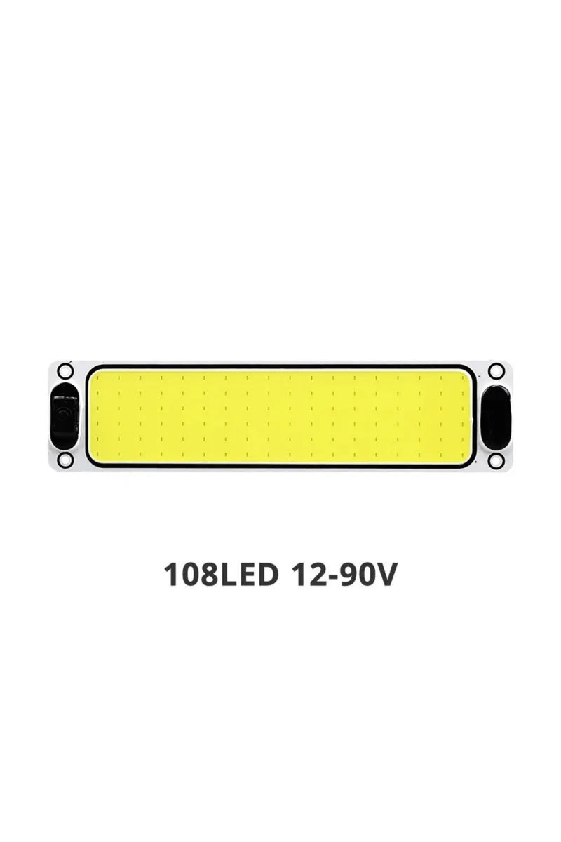 قطعة واحدة من مصباح LED للقراءة الليلية للسيارة، يعمل بجهد 12-24 فولت، مزود بـ 108 مصباح LED ومفتاح تشغيل/إيقاف.