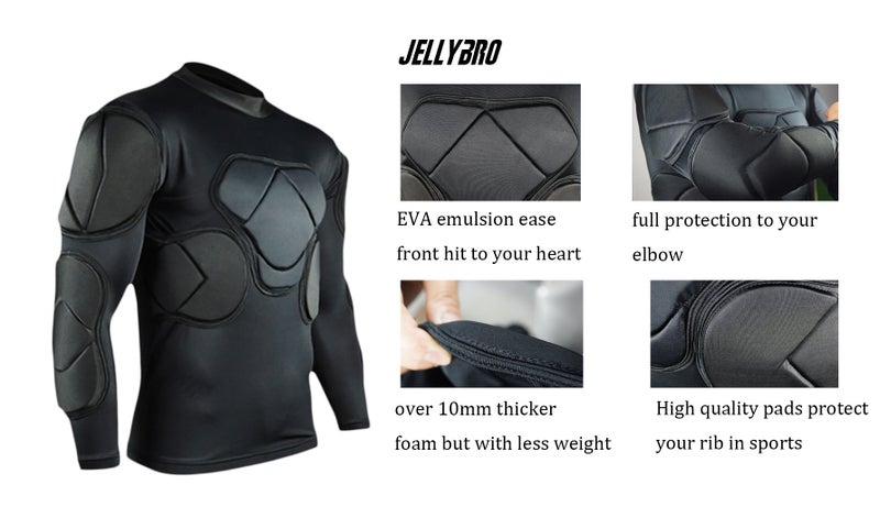 Jellybro Men's Padded Football Protecitve gear Set Training Suit Rib Protector - Image 2