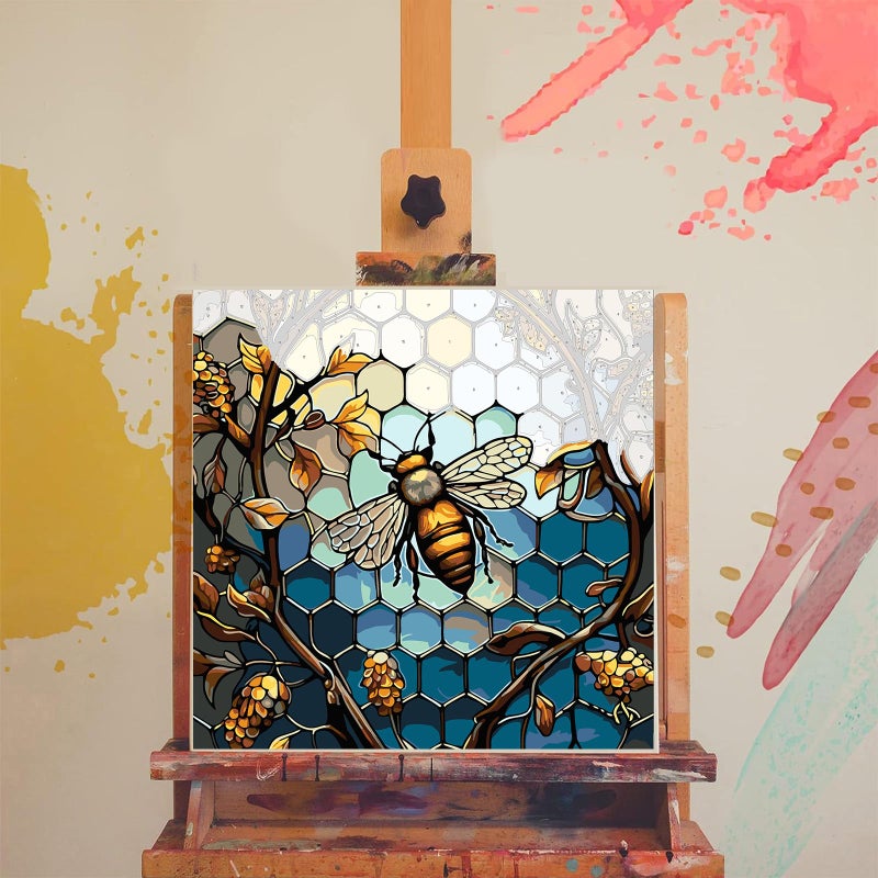 Xackcme Bee Paint By Numbers For Adults - Paint By Number On Canvas Without Frame  Diy Oil Painting For Gift Home Wall Decor (16X16 Inch) - Image 3