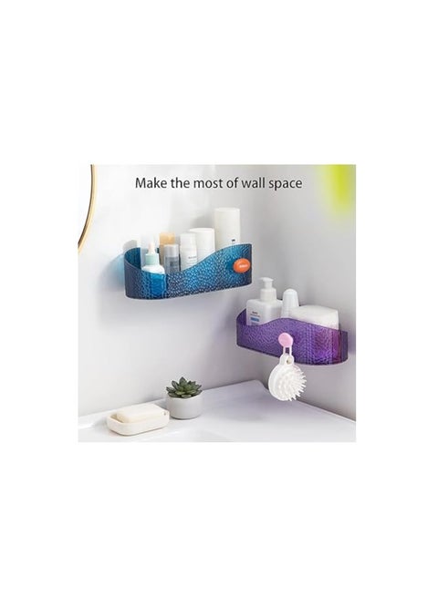 حامل مثبت على الحائط منظم للحمام، حامل تصريف متعدد الأغراض بدون ثقب، رف تخزين مثبت على الحائط للمنزل (متعدد الألوان)