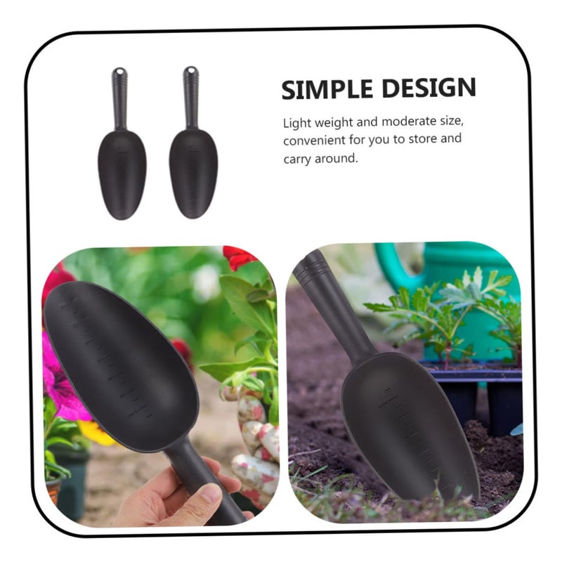 Black Plastic Garden Soil Shovel Set 2 Piece Lightweight Practical Planting Tools - Image 5