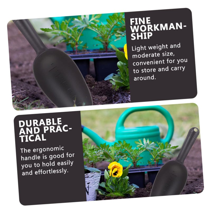 Black Plastic Garden Soil Shovel Set 2 Piece Lightweight Practical Planting Tools - Image 3