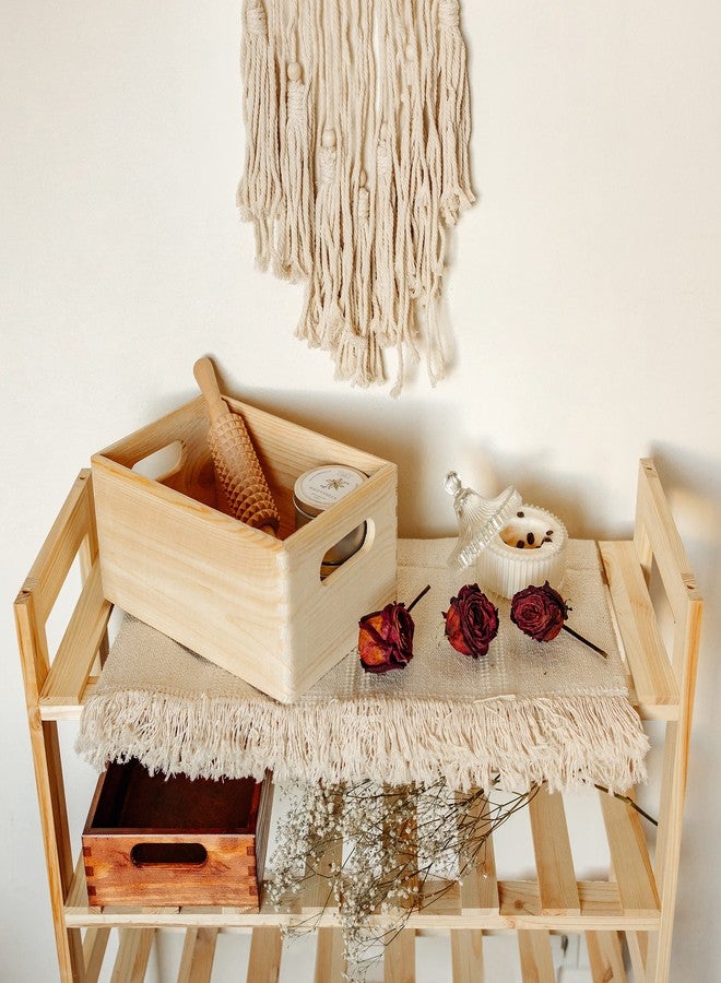 Creative Deco Large Wooden Crate Nesting Crate Handles | 11.8 x 7.87 x 5.51 in | Keepsake Unfinished Display Storage Box Multi-Craft Caddy Nesting Crate | Natural Wood Rustic | Plain Unpainted Beige - Image 4