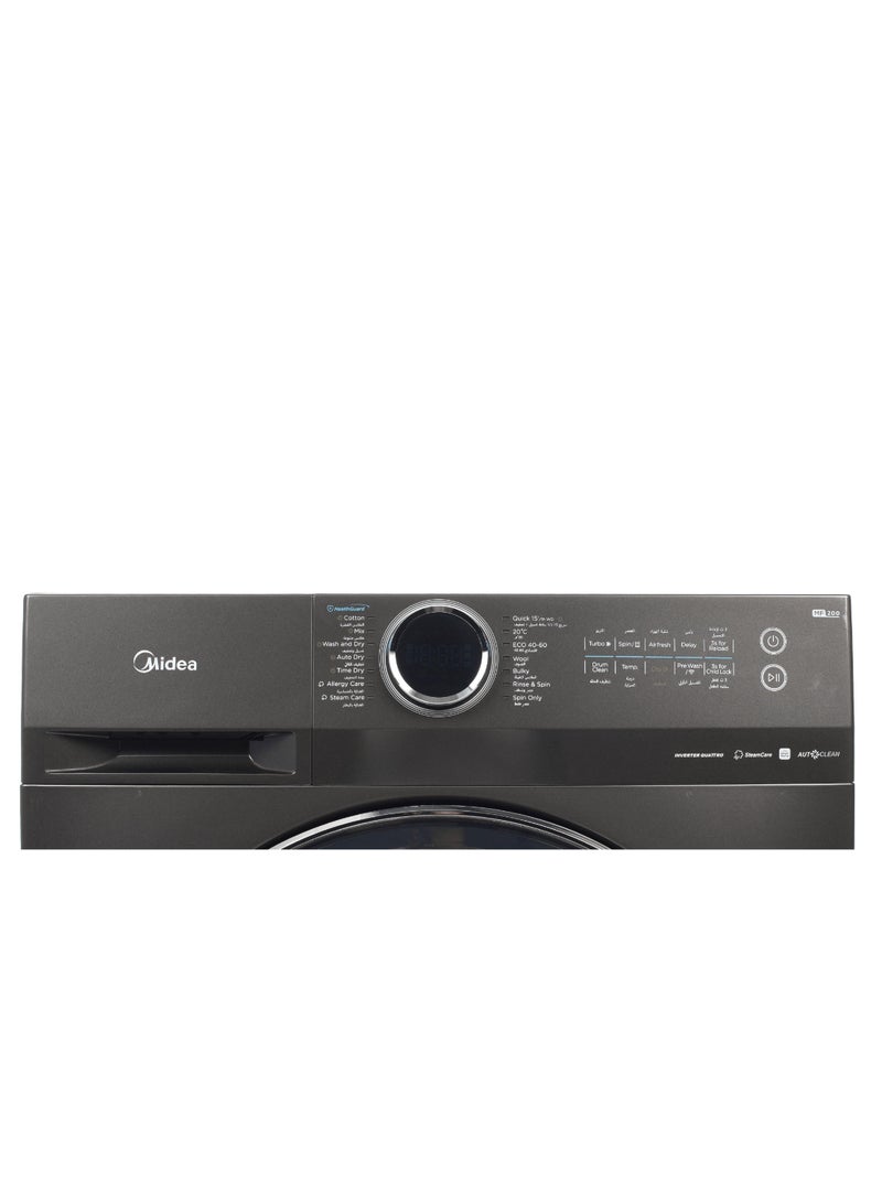 Midea Frontload WasherDryer 10KG 7KG Inverter WIFI Steam 1400 rpm MF200D100W1T-SA Titanium - Image 5
