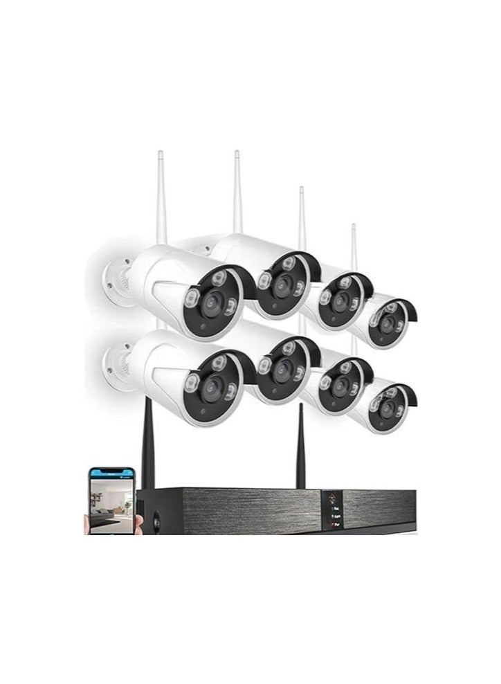 Wireless 8-Channel 2.0MP IP System for Indoor and Outdoor Use with NVR - Image 2