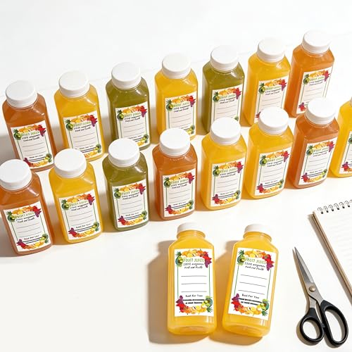 SMARSTICKER 3.2 x 1.6 Inch Plastic Juice Bottle Labels Juice Bulk Containers Labels Fruit Juicing Drink Canning Stickers for 12oz 8oz 4oz Juice, Milk and Other Beverages Waterproof Rectangle Labels 120 Pcs - Image 3