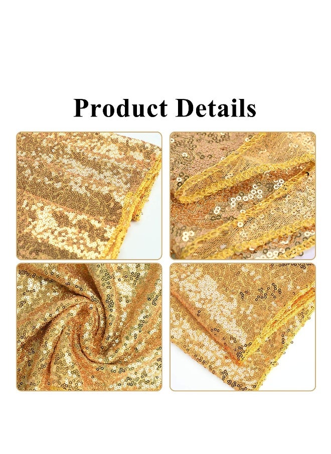 Generic - Satin Table Runner, 3 Pack Sequin Table Runner Rose Gold Sequin Table Cloth for Rectangle Tables Sparkle Table Covers for Wedding Engagement Birthday Party Holiday Decorations Baby Shower - Image 1