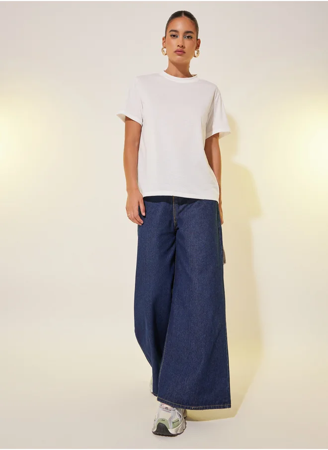 Styli Embroidered Round Neck T-Shirt