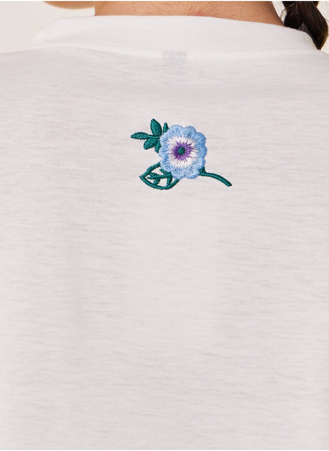 Take Two Embroidered Round Neck T-Shirt  - Image 4