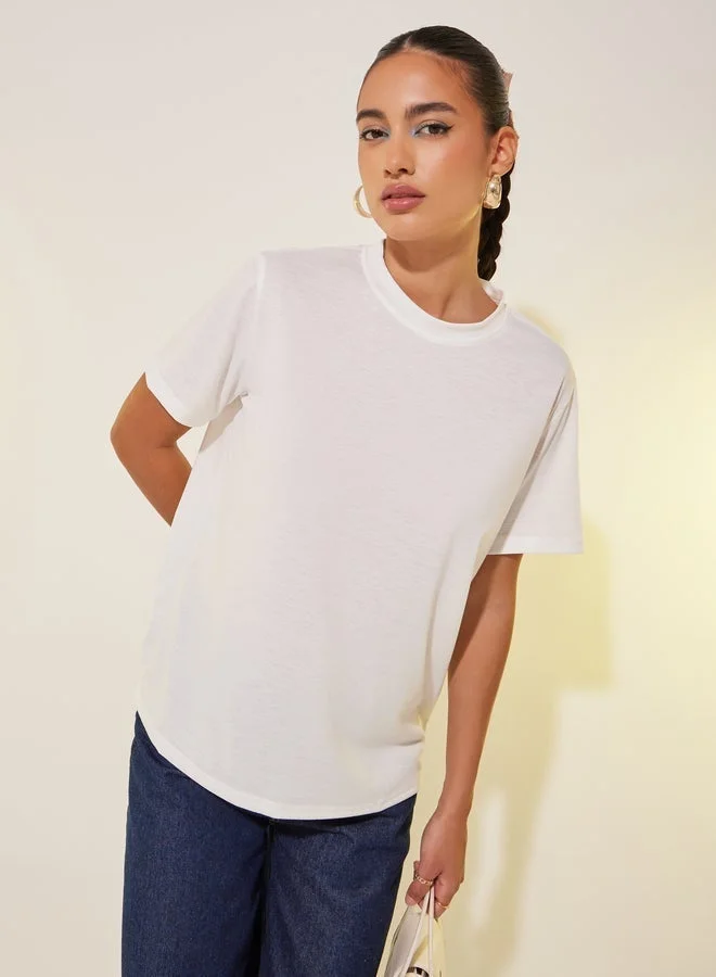 Take Two Embroidered Round Neck T-Shirt