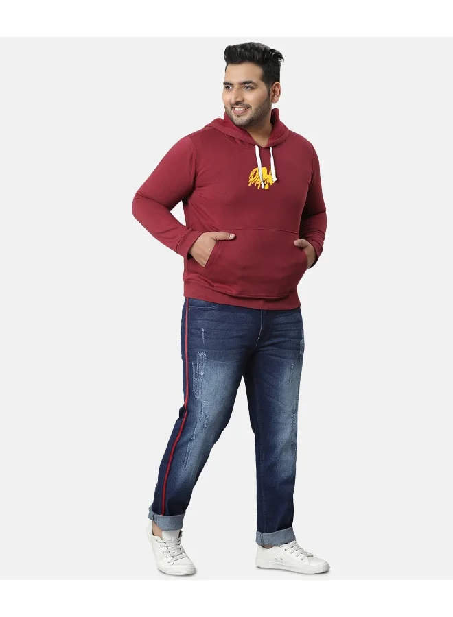 Instafab Plus Instafab Plus Men's Wine Red Dripping On Hoodie